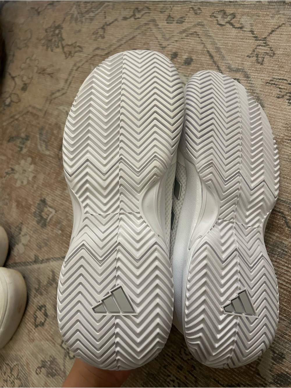 adidas Women's White Sneakers with Gray Stripes - Picture 6 of 6